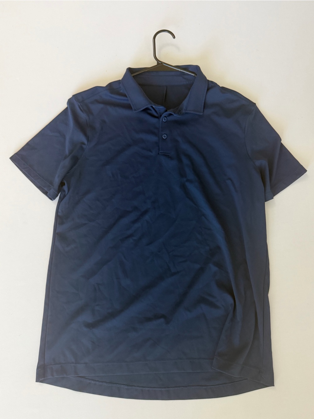 Lululemon Men’s Large Navy Blue Performance Polo Shirt Logo No Size Tag